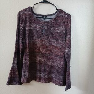 Hannah Burgundy Plaid Long Sleeve Top